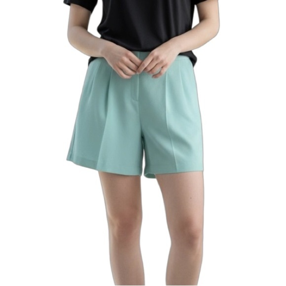 Addition Elle Mint High-Waist Dressy Shorts - Picture 1 of 8